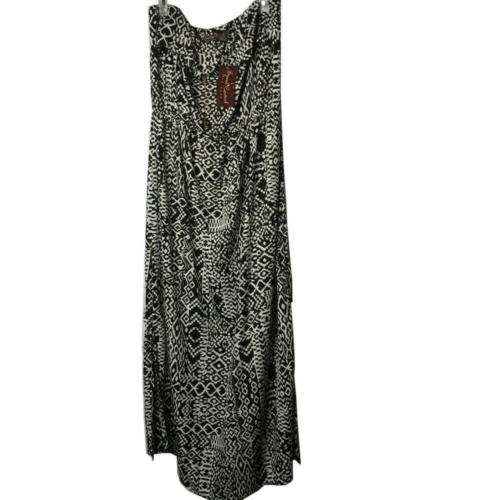 Speed Control NY SUMMER CRUISE Strapless Dress Black & White Geometric Size 1X